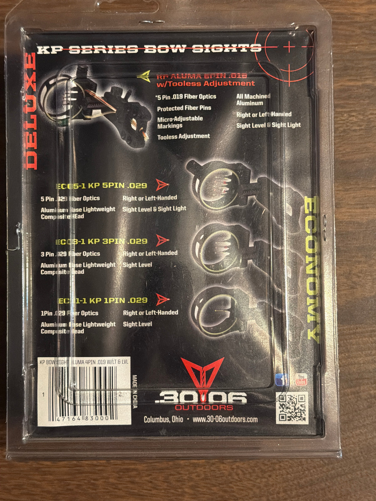 .30-06 Outdoors King Pin Aluma 4-Pin Bow Sight – .019 Fiber Optic – ALUMA4-1