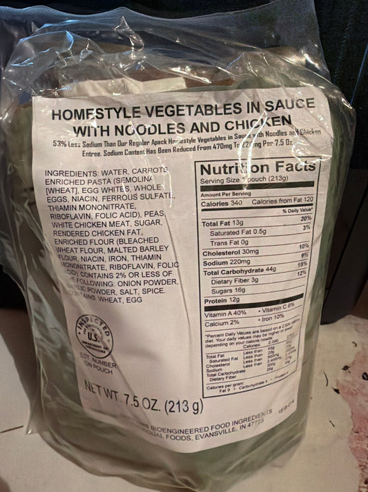 APack – Civilian Ready-to-Eat Meals kit w/ Flameless Heater (Reduced Sodium)