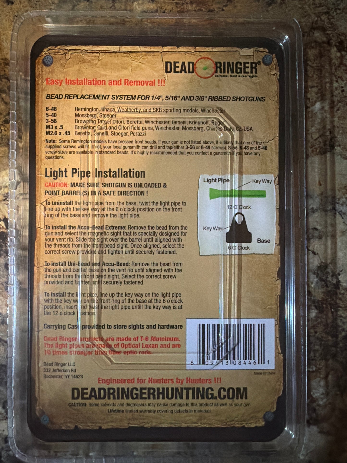 Dead Ringer Universal Shotgun Front & Rear Sight Kit – Fiber Optic – Patrick Flanigan