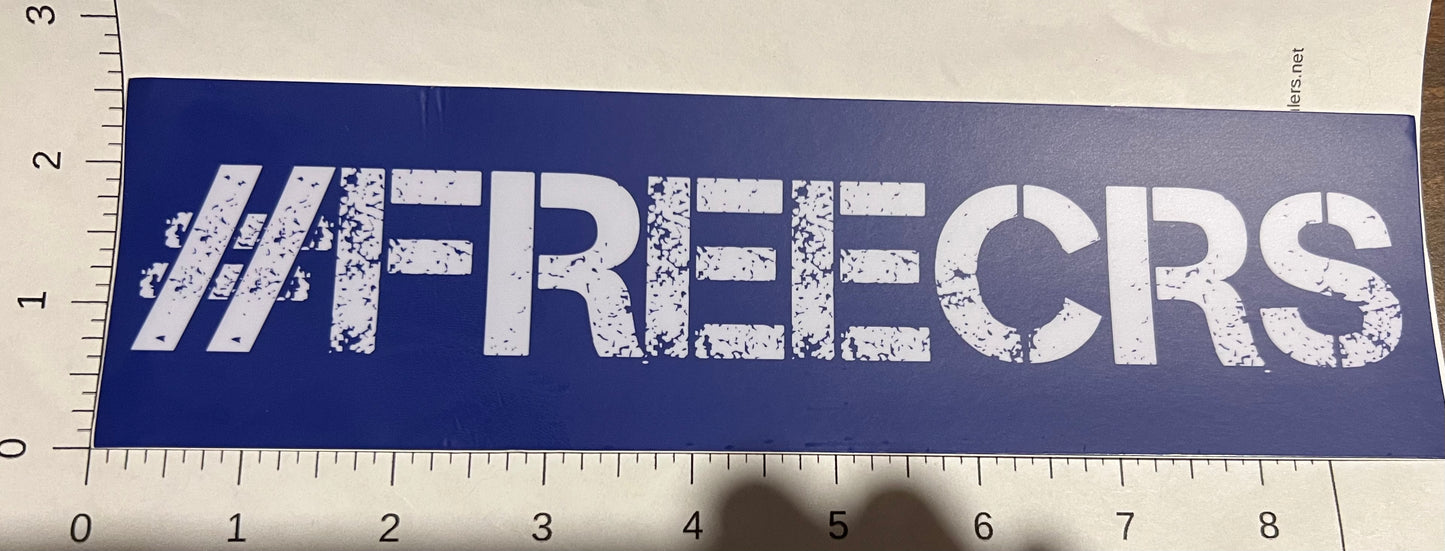 9x2.5 #FREECRS Bumper Sticker