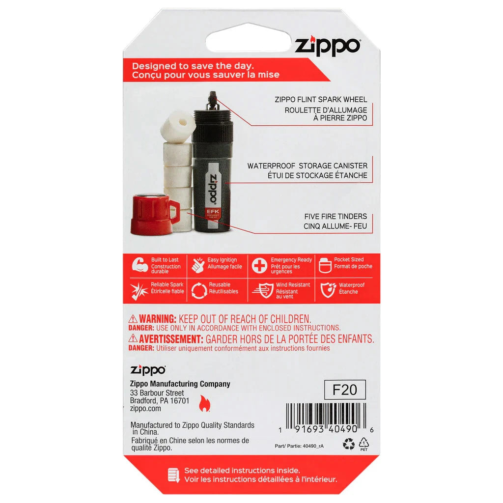 Zippo Emergency Fire Kit – Waterproof Storage & Fire Starter System