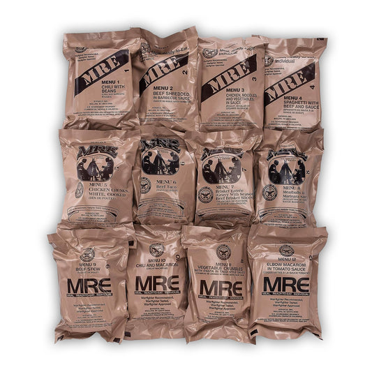 Military MRE – Ready-to-Eat Meal (Menus 1–12 | Heater Included )