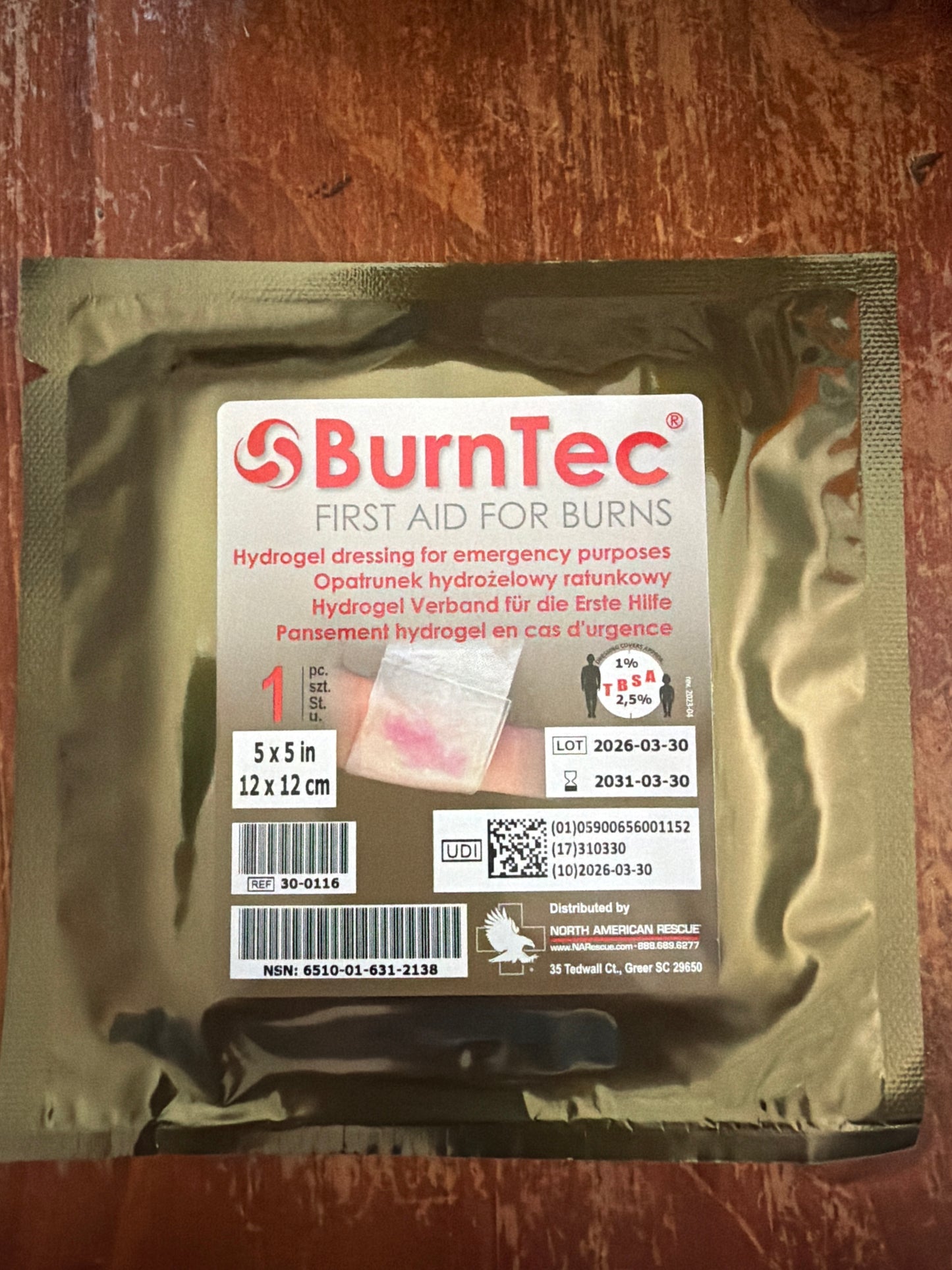 BurnTec Hydrogel Burn Dressing – Emergency Burn Care Dressing (Multiple Sizes)