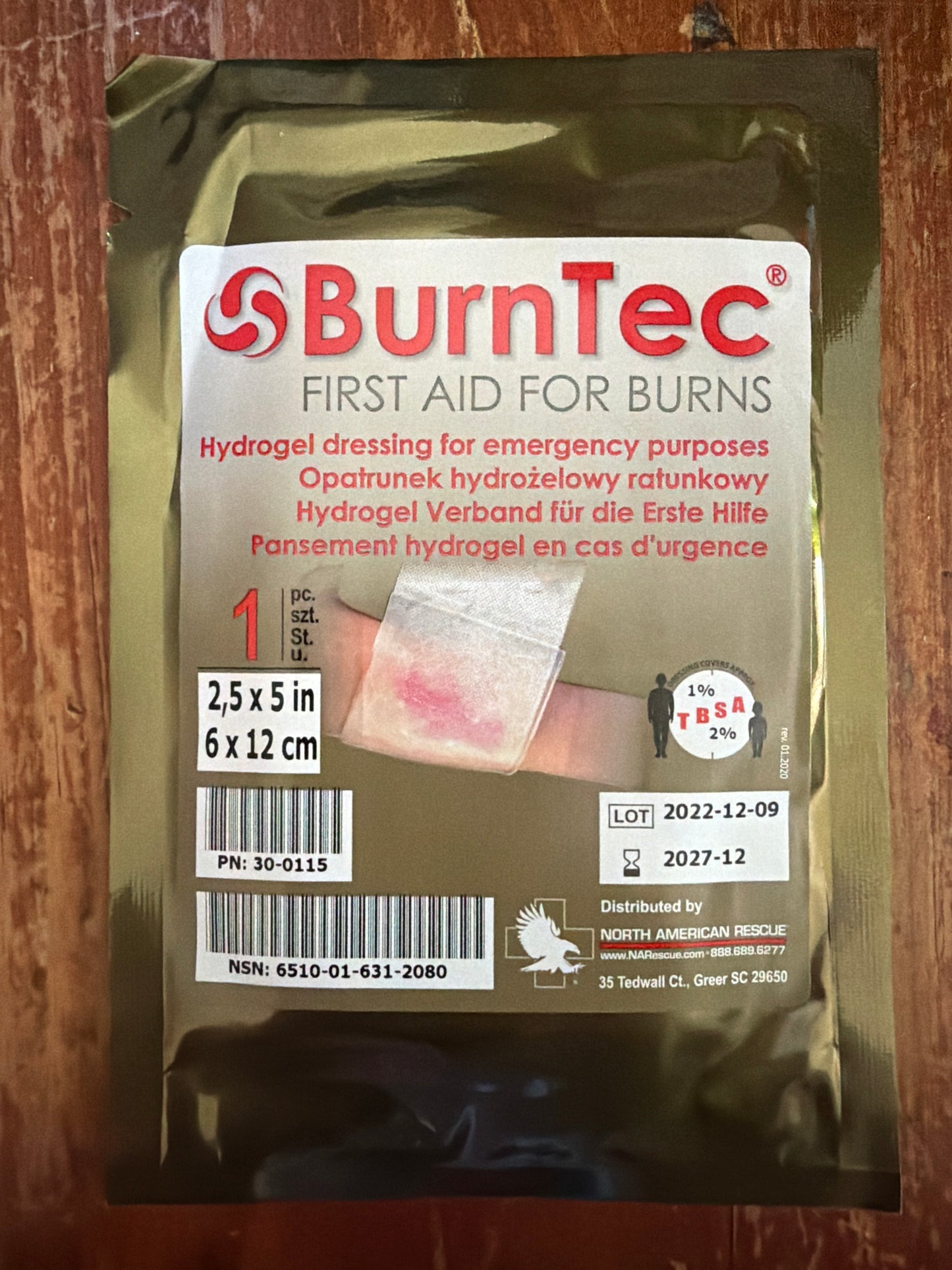BurnTec Hydrogel Burn Dressing – Emergency Burn Care Dressing (Multiple Sizes)