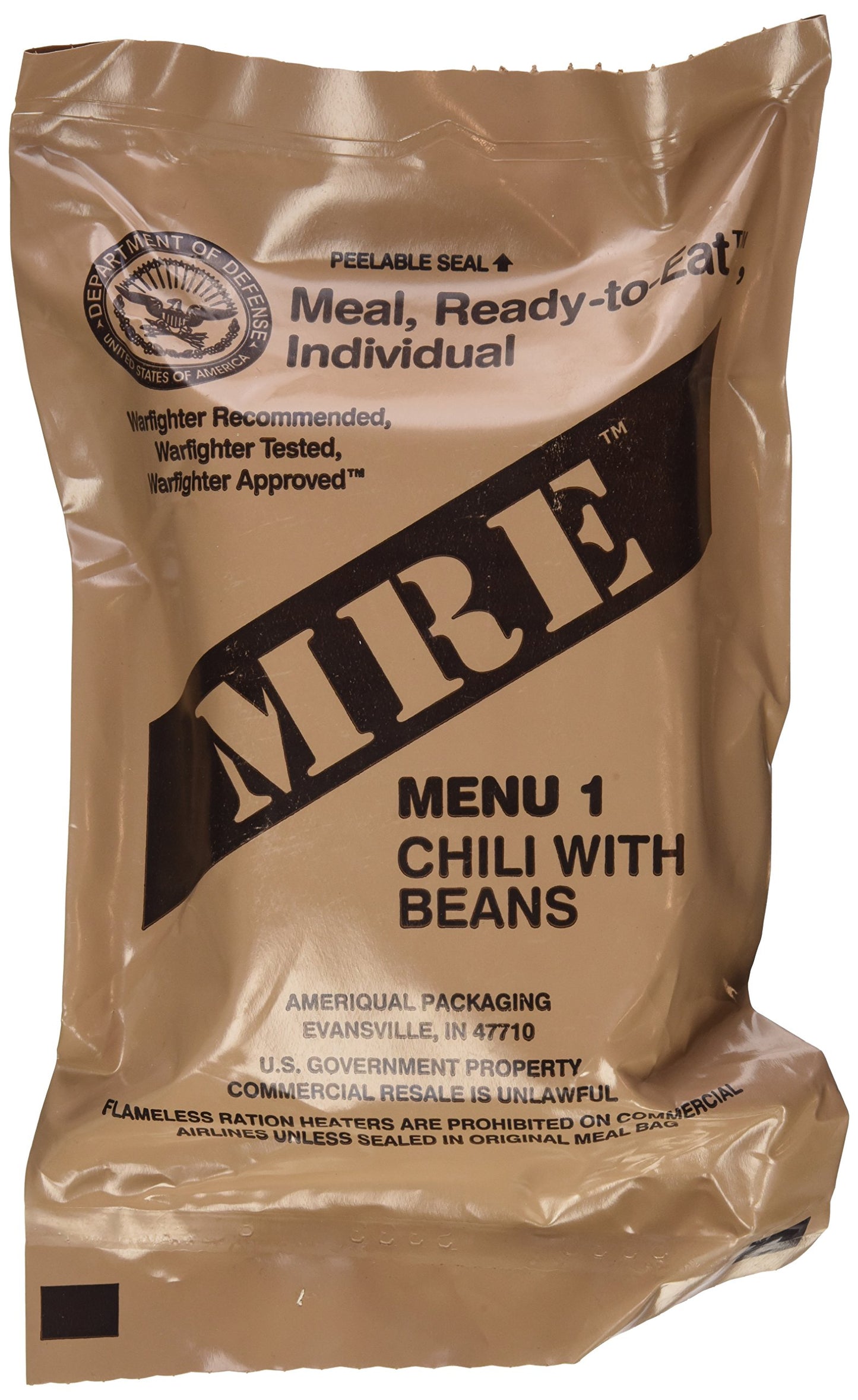 Military MRE – Ready-to-Eat Meal (Menus 1–12 | Heater Included )