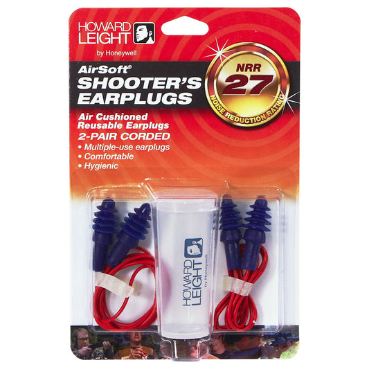 Howard Leight Shooter’s Earplugs (NRR 27) – Reusable Corded Hearing Protection (2 Pair)