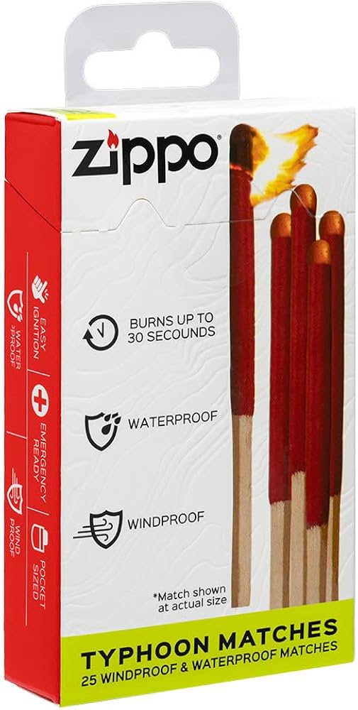 Zippo Typhoon Matches – 25 Count Windproof & Waterproof Matches