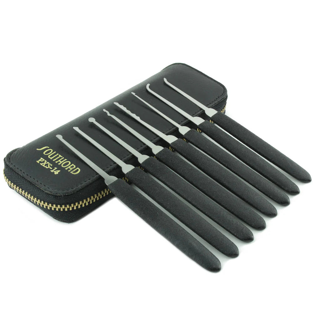 SouthOrd PXS-14 Professional Lock Pick Set – Full Stainless Steel Kit w/ Zipper Case (Made in USA)