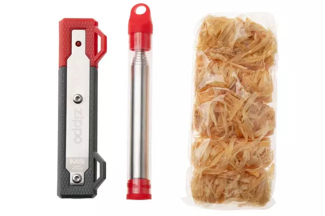 Zippo Fire Starter Combo Kit – Ferro Rod, Tinder & Bellows Survival Set