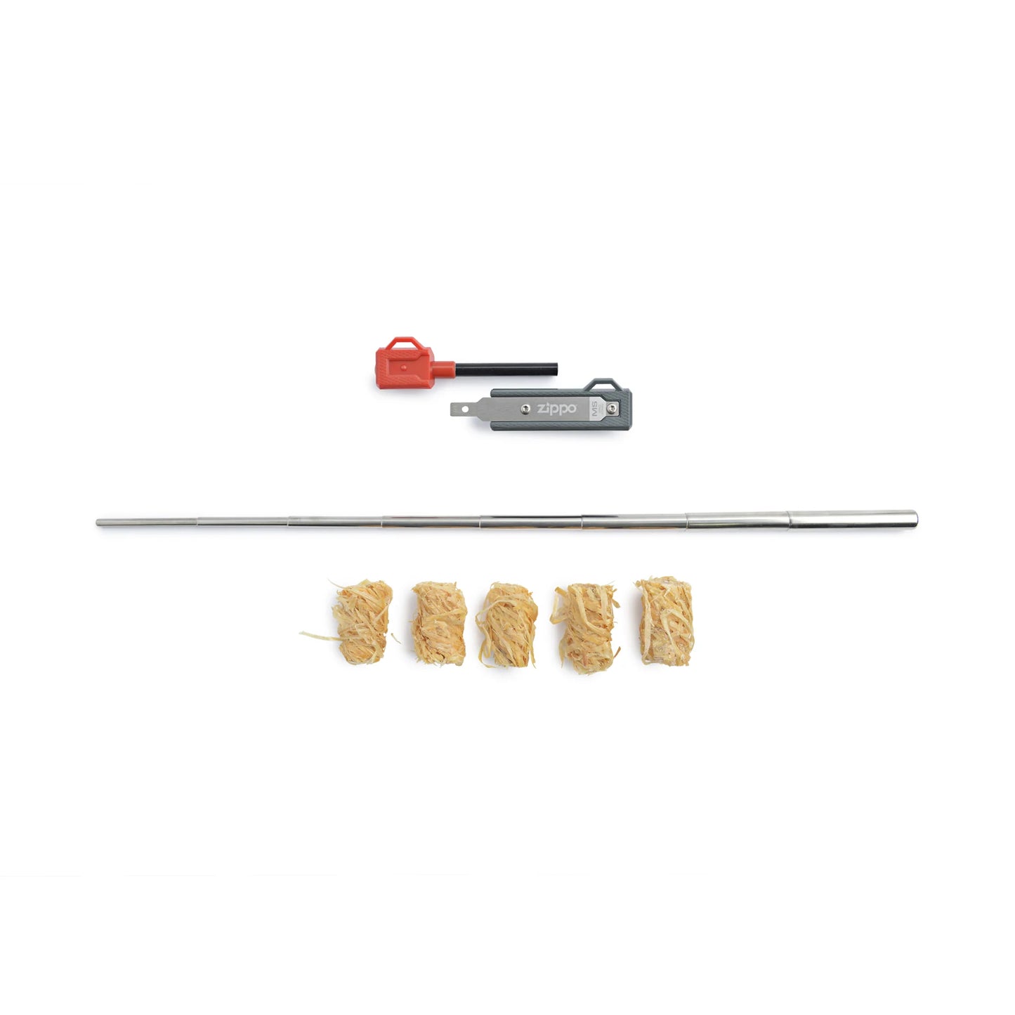 Zippo Fire Starter Combo Kit – Ferro Rod, Tinder & Bellows Survival Set