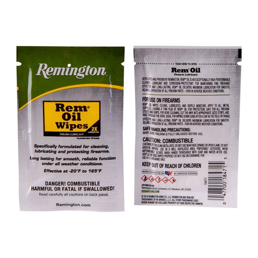 Rem Oil Wipes – Individual Firearm Lubricant