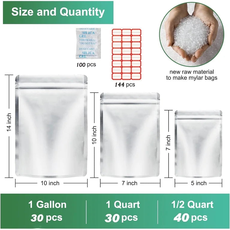 Heavy-Duty 7 Mil Mylar Food Storage Bags